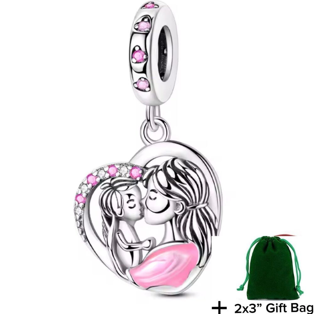 Mom And Baby Dangle Charm | 925 Silver | Brand New